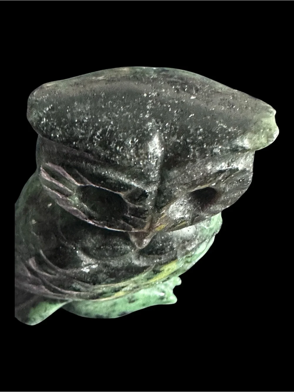 Ruby Zoisite Crystal Owl Bird